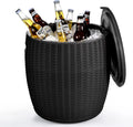 Ice Cooler & Side Table with 9.8 Gallon Ice Bucket O505159