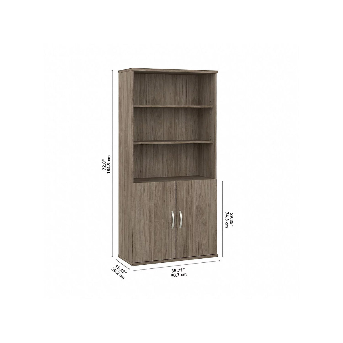 Tall 5 Shelf Bookcase with Doors H405