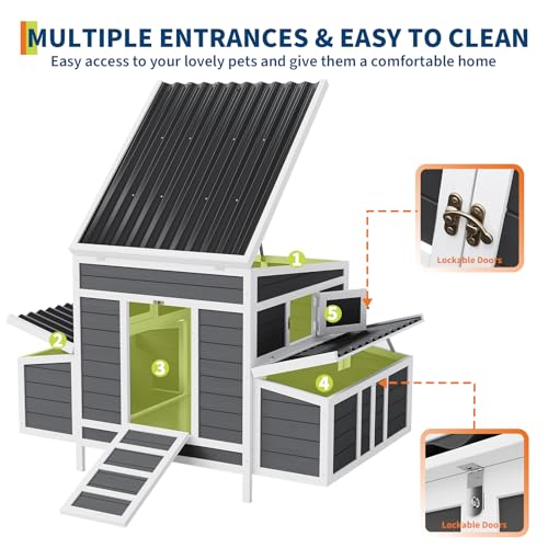 Wooden Chicken Coop for 4-6 Chickens with Nesting Boxes G298785