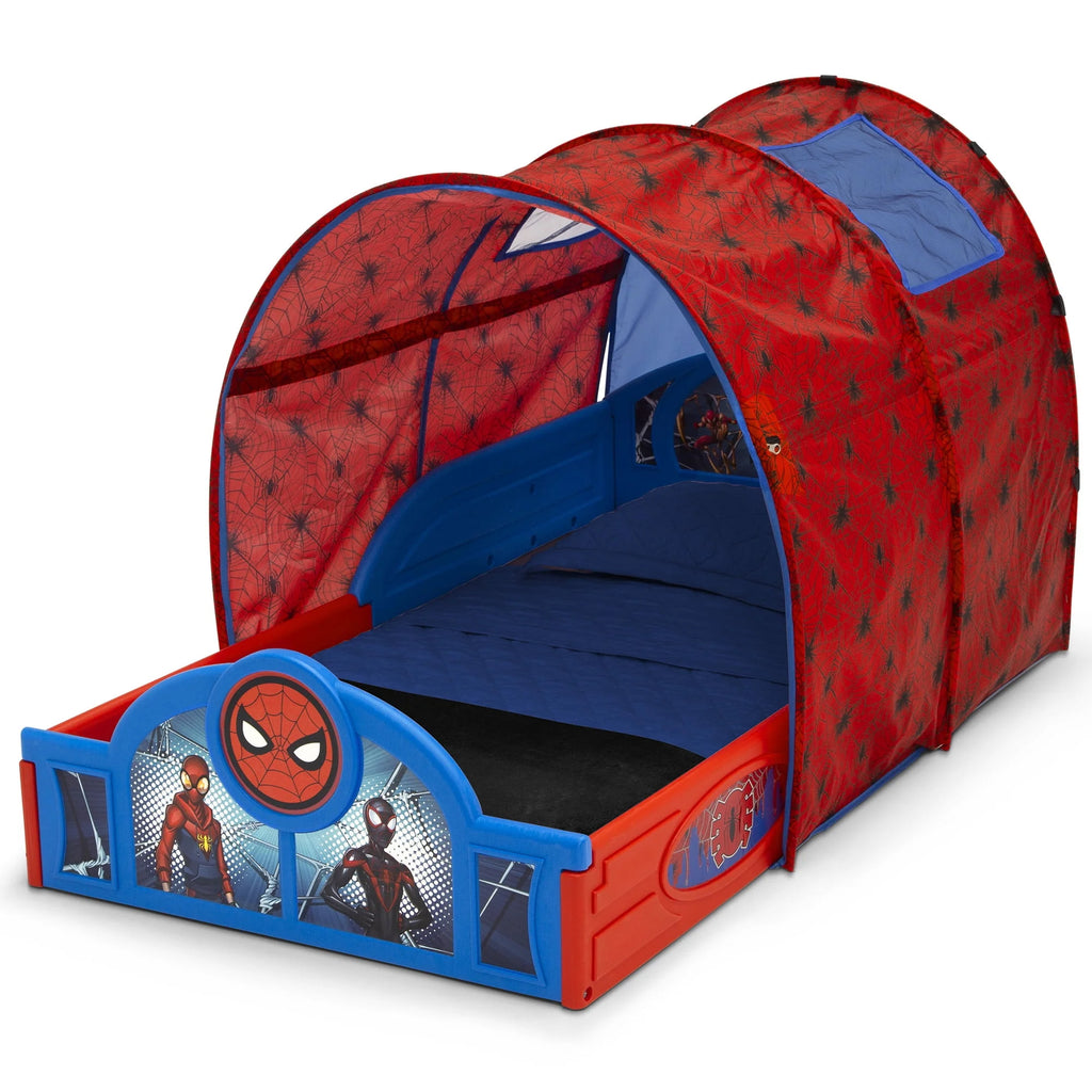 Toddler Bed with Tent and Built-In Guardrails Q563689