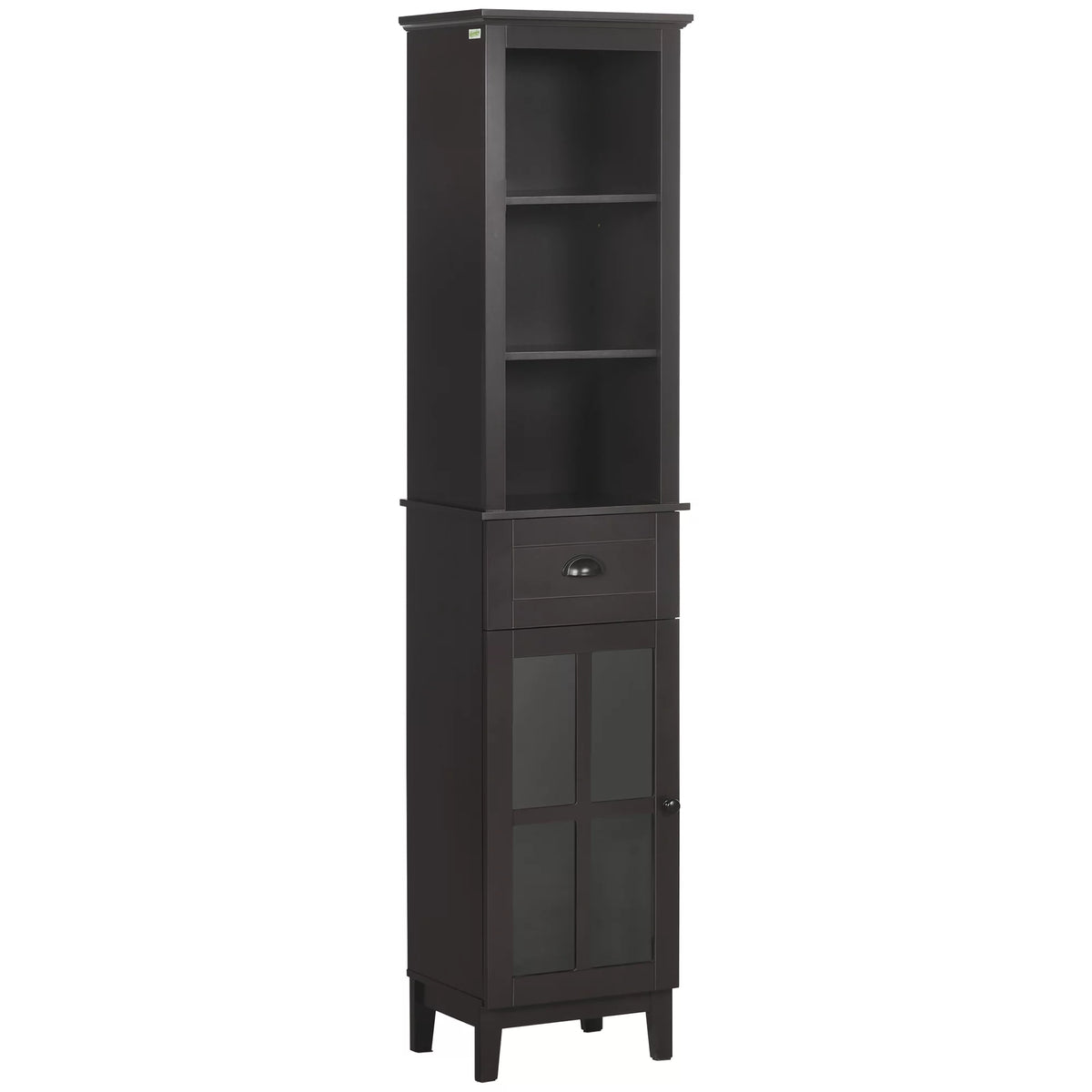 Slim Bathroom Storage Cabinet Linen Tower Brown S777