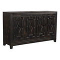 Black 4-door Solid Wood Sideboard B3797
