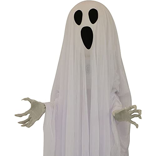 Life-Size 6-Ft Talking Ghost Halloween Animatronic with Lights and Sound D190235