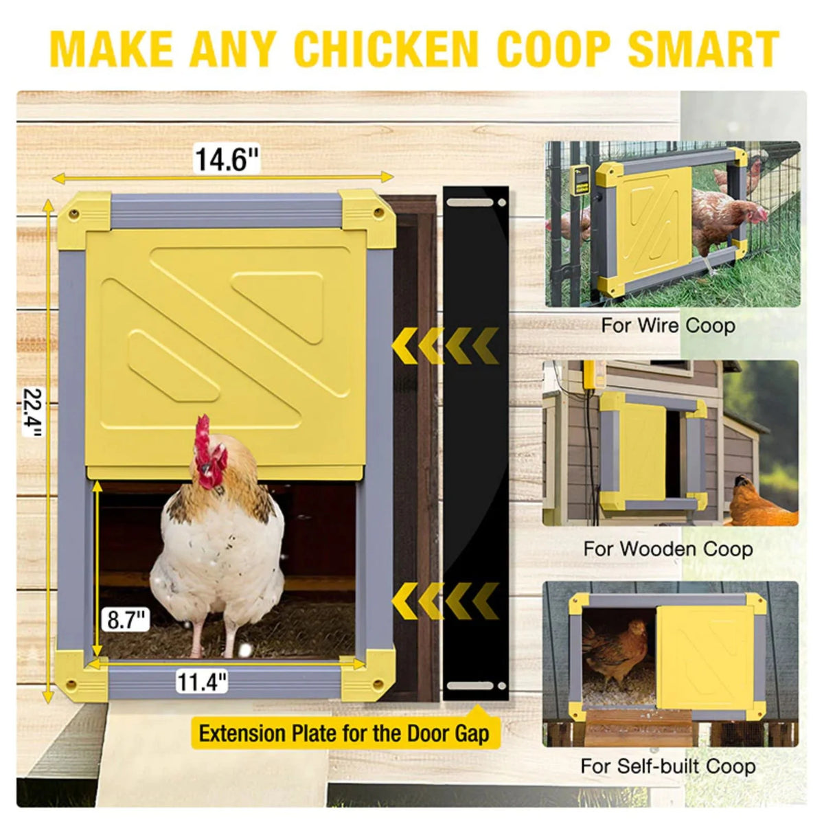 Solar Automatic Chicken Coop Door with Light Sensor Y307961