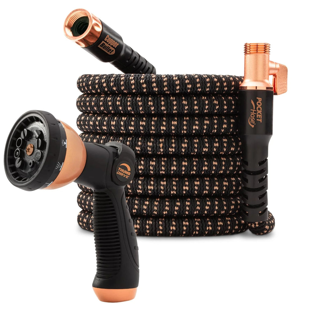 Copper Bullet Expandable Hose with Thumb Spray Nozzle 75 ft T724