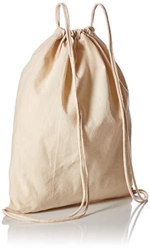 12 Pack Cotton Canvas Drawstring Backpack Bags N961185