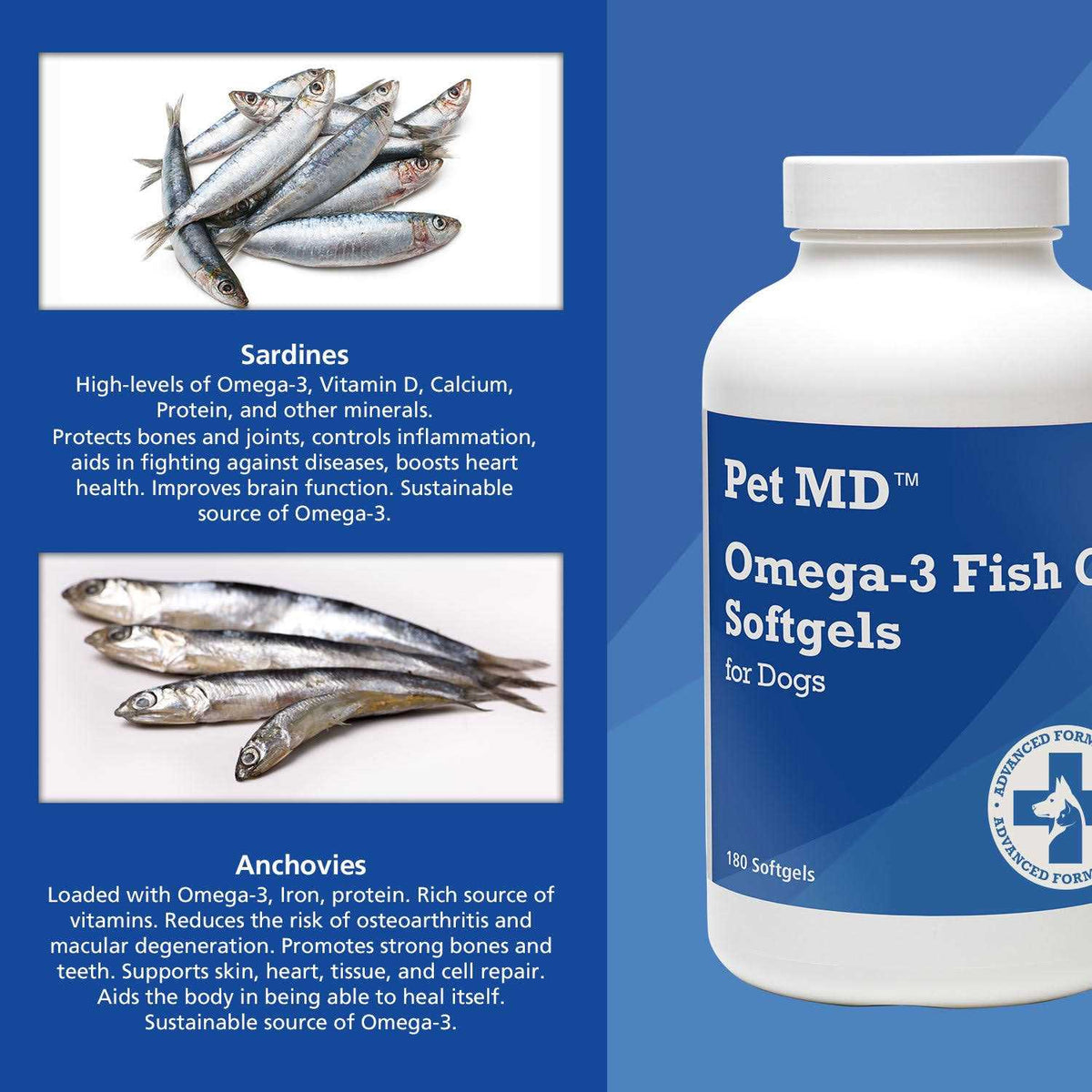 Omega-3 Fish Oil Softgels for Dogs 180 Count J12867