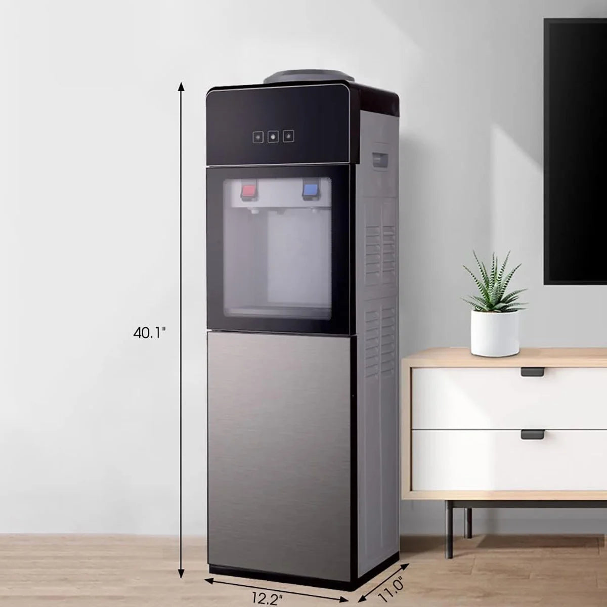 Top-Loading Hot & Cold Water Dispenser with Storage Cabinet Y258
