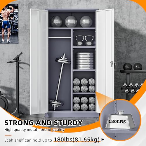 Black Metal Storage Cabinet with Adjustable Shelves X8482