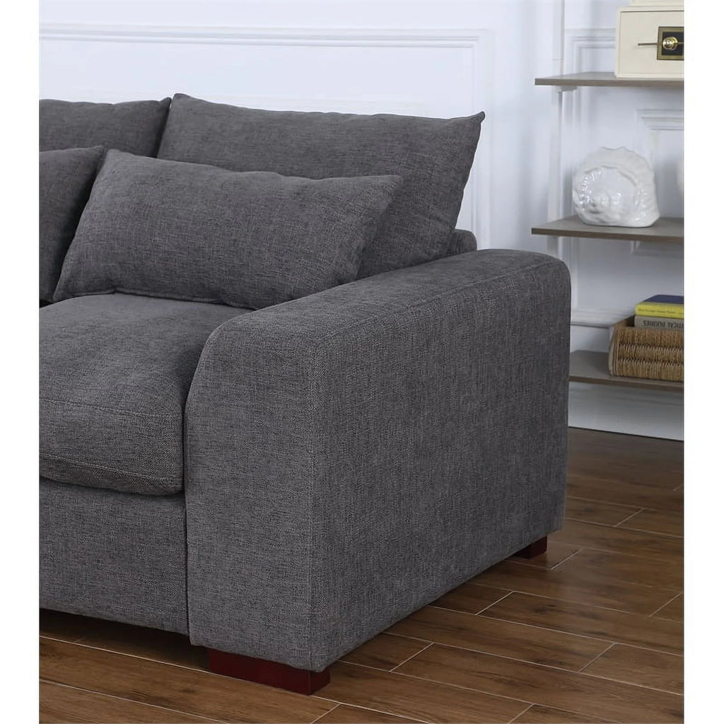 Dark Gray Modular Reversible Sectional Sofa & Ottoman Y31914