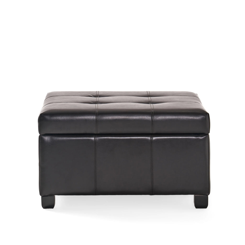 Espresso Bonded Leather Storage Ottoman L811513