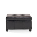 Espresso Bonded Leather Storage Ottoman L811513