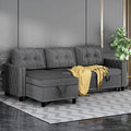 Velvet Reversible Sleeper Sectional Sofa with Storage Chaise T563