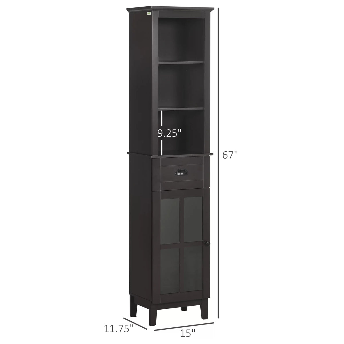 Slim Bathroom Storage Cabinet Linen Tower Brown S777