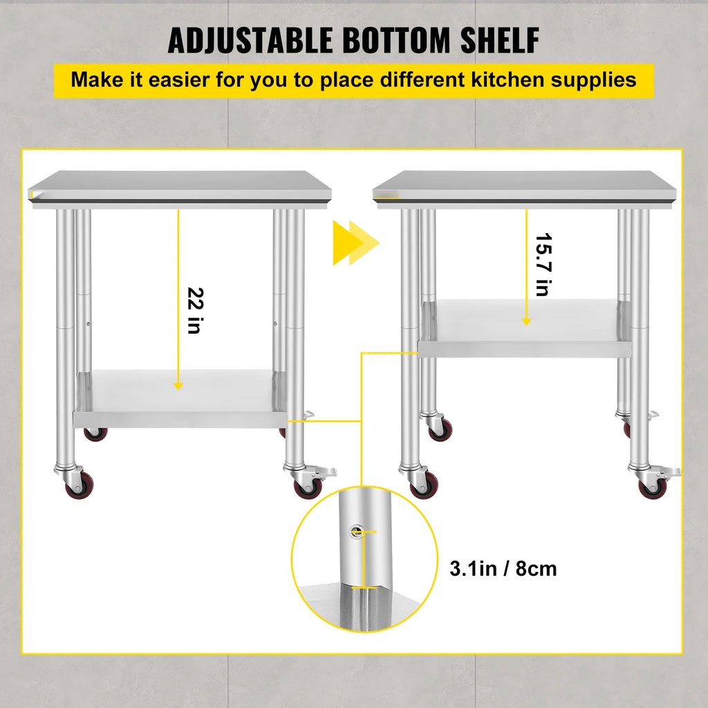 Stainless Steel Work Table with Wheels I4748