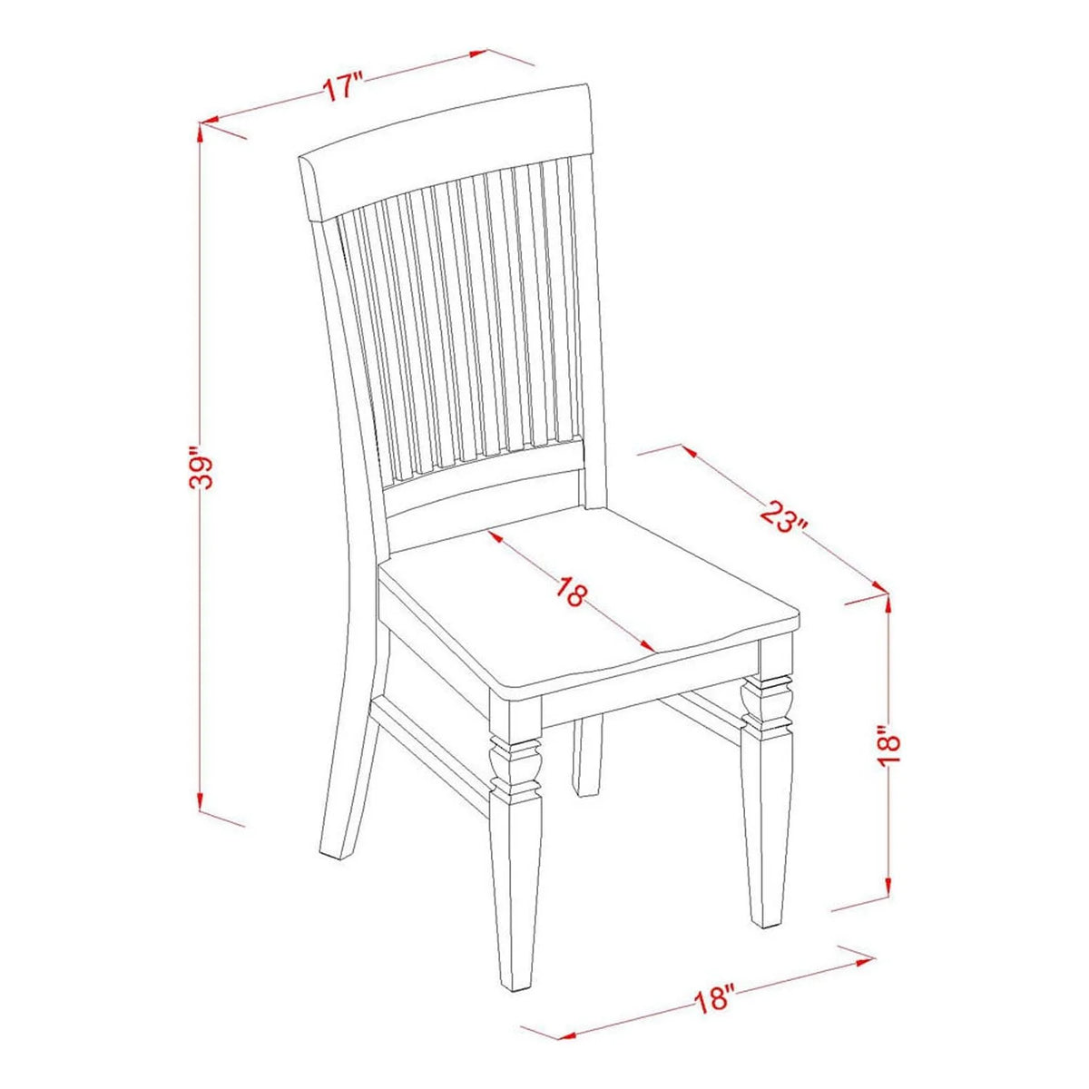 3 Pc Kitchen Table Set with 2 Wood Seat Dining Chairs Z8790