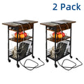 Rustic Brown 2 Pack End Table with Charging Station V152835