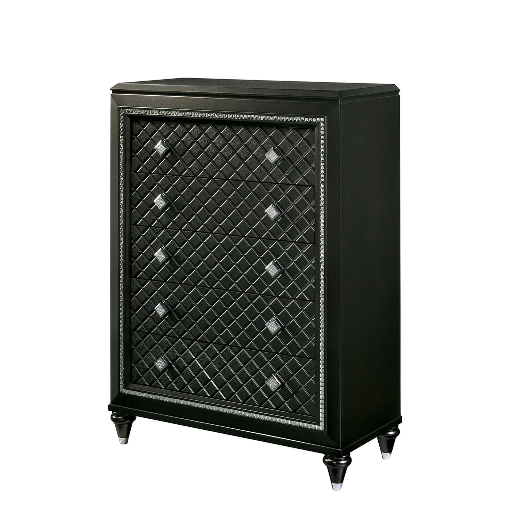 Grey Solid Wood 5-Drawer Chest B22025