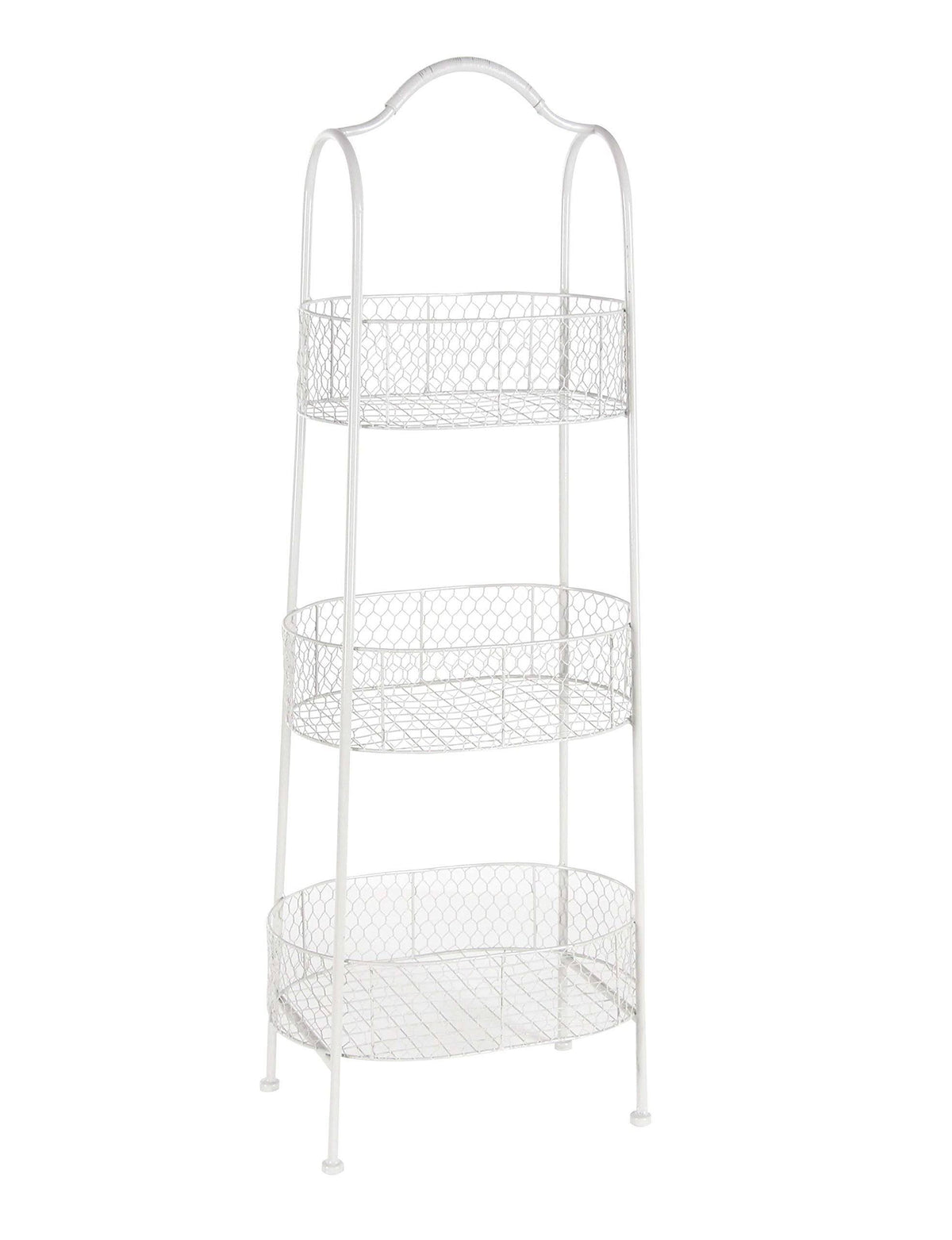 White 3-Tier Basket Rack Q762