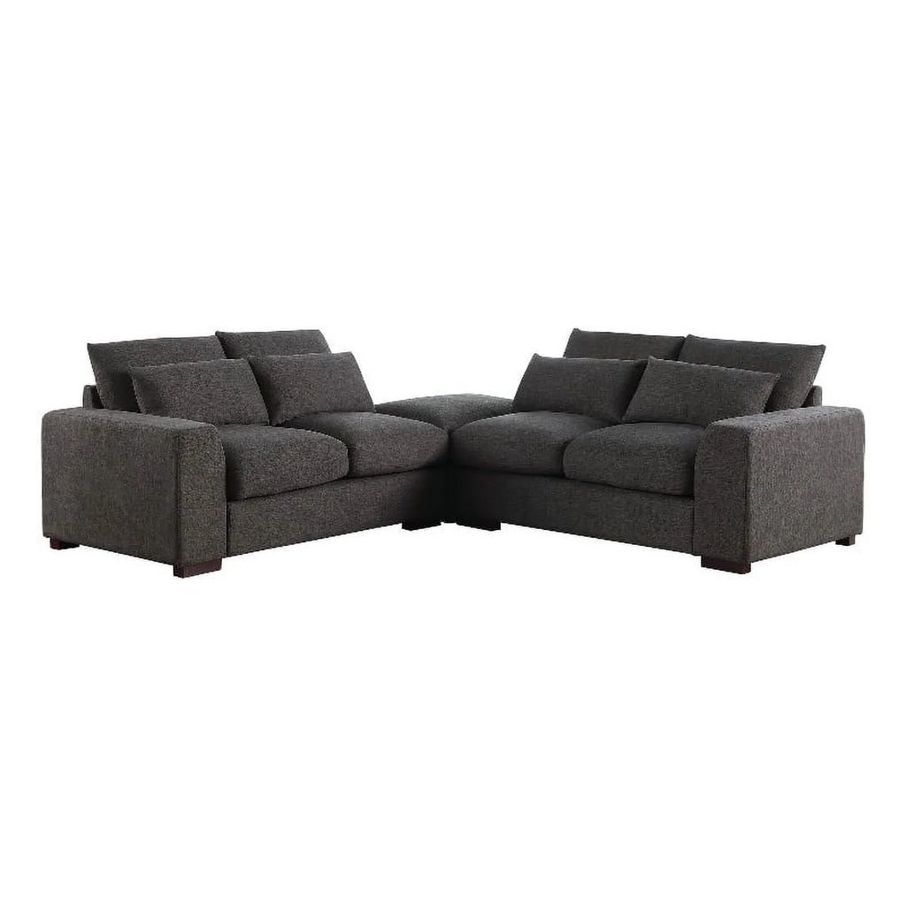 Dark Gray Modular Reversible Sectional Sofa & Ottoman Y31914