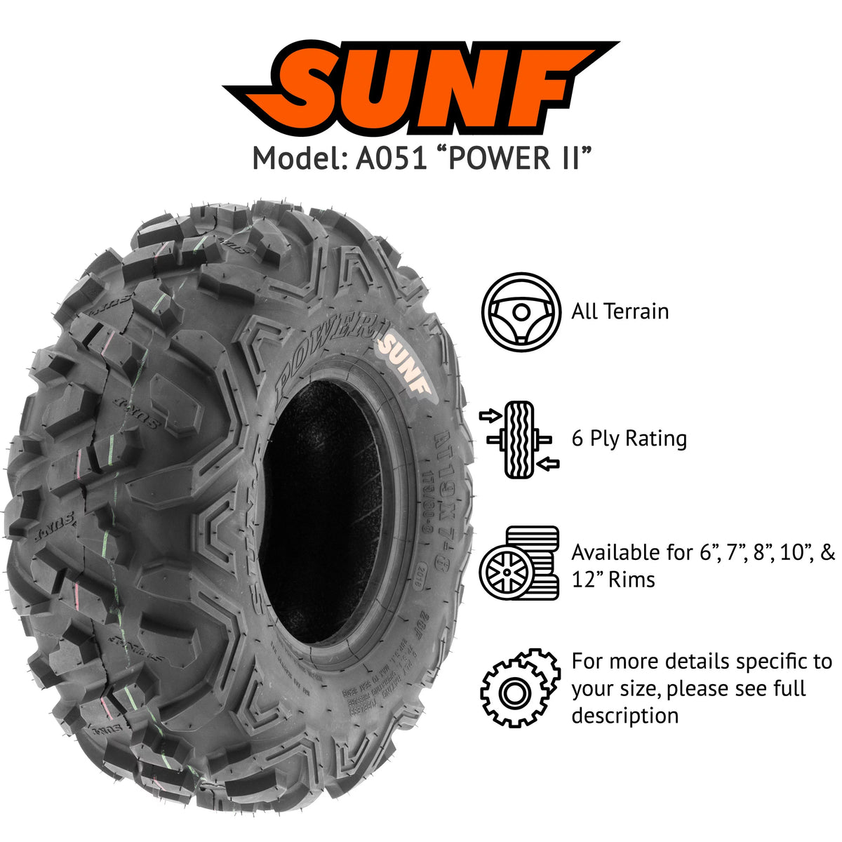 All Terrain ATV UTV Tires 22x7-11 6 PR A735897