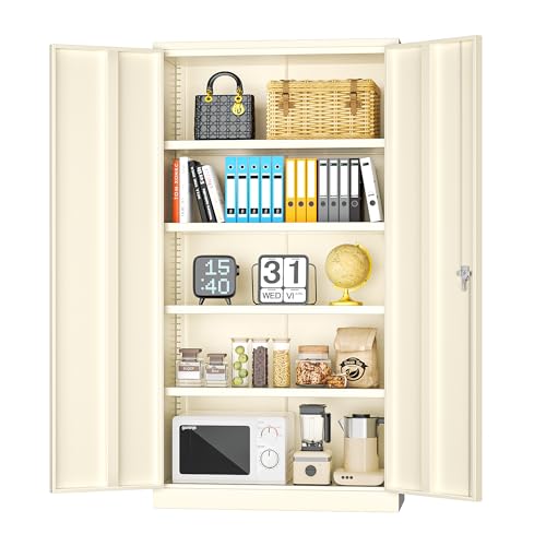 Black Metal Storage Cabinet with Adjustable Shelves X8482