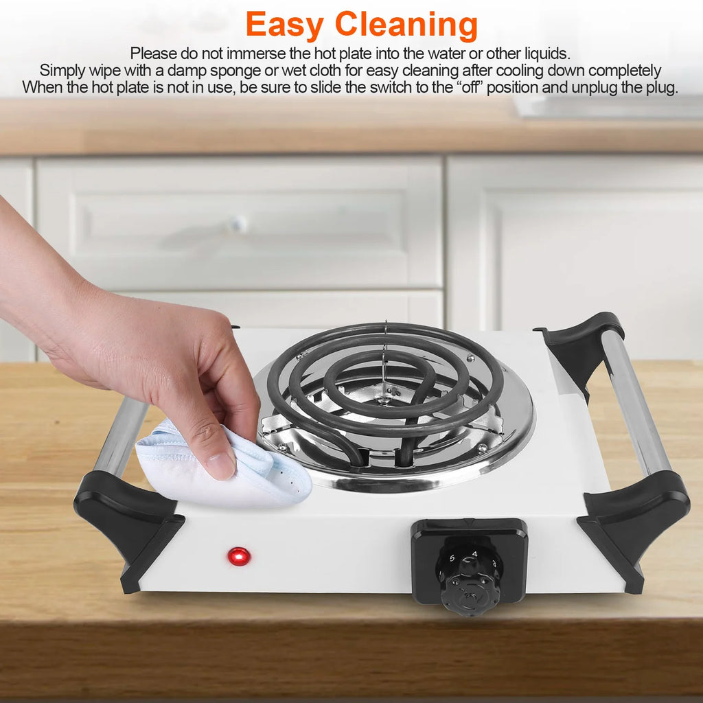 1000W Electric Single Burner Portable Hot Plate with 5 Temperature Adjustments L2750