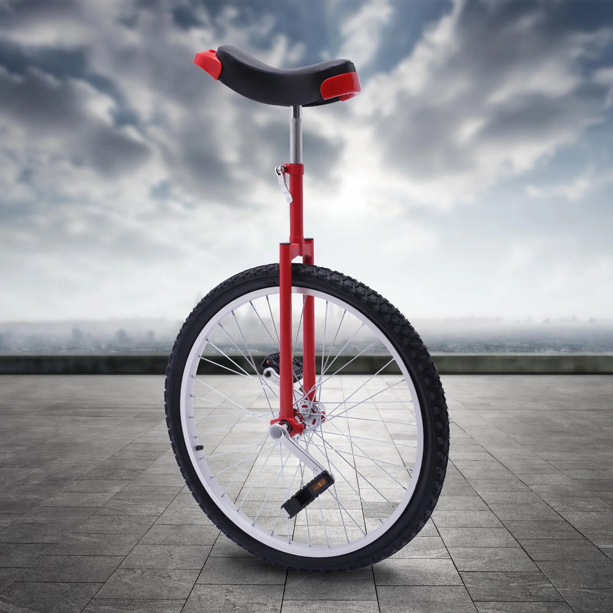 16 Inch Wheel Unicycle Height Adjustable Red W192