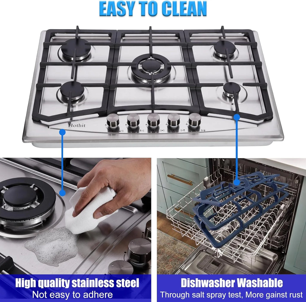 30" 5 Burner Built-in Stainless Steel Gas Cooktop M629