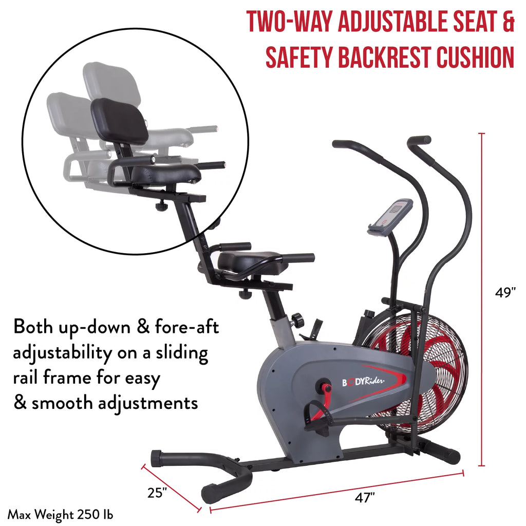 Upright Fan Bike Manual Resistance Heart Rate Monitor C48366