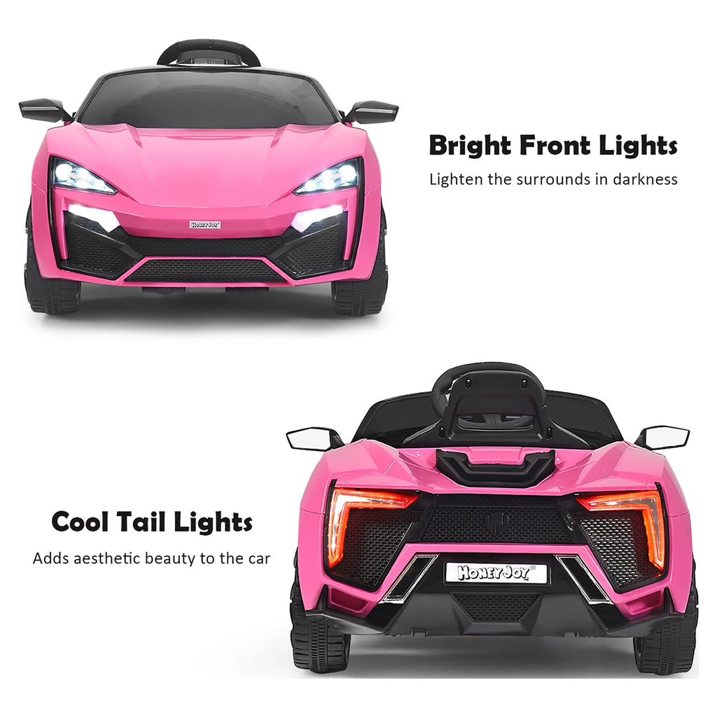 12V Kids Ride On Car with Lights MP3 Openable Doors Pink Z860
