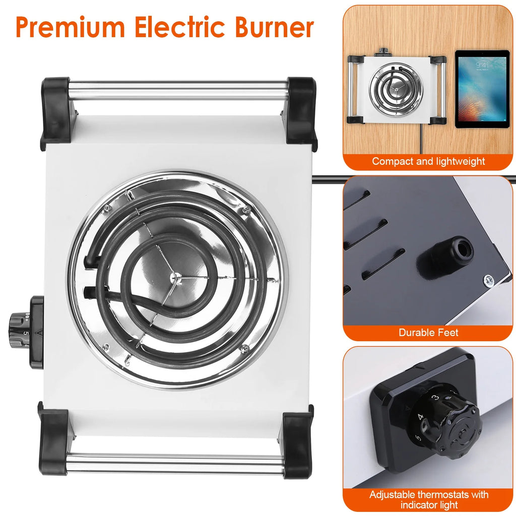 1000W Electric Single Burner Portable Hot Plate with 5 Temperature Adjustments L2750