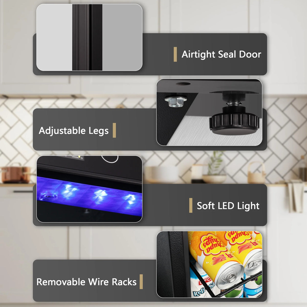 1.7 cu.ft Black Beverage Cooler & Refrigerator V4374