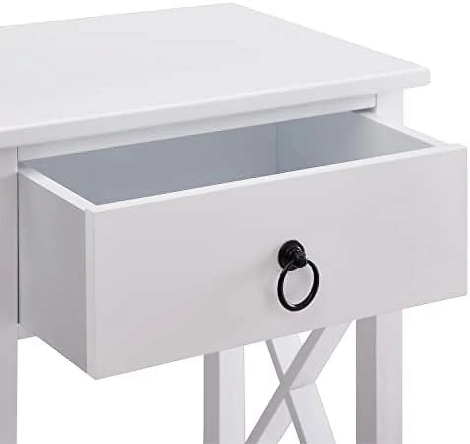 White Wood Nightstand Set of 2 O614951