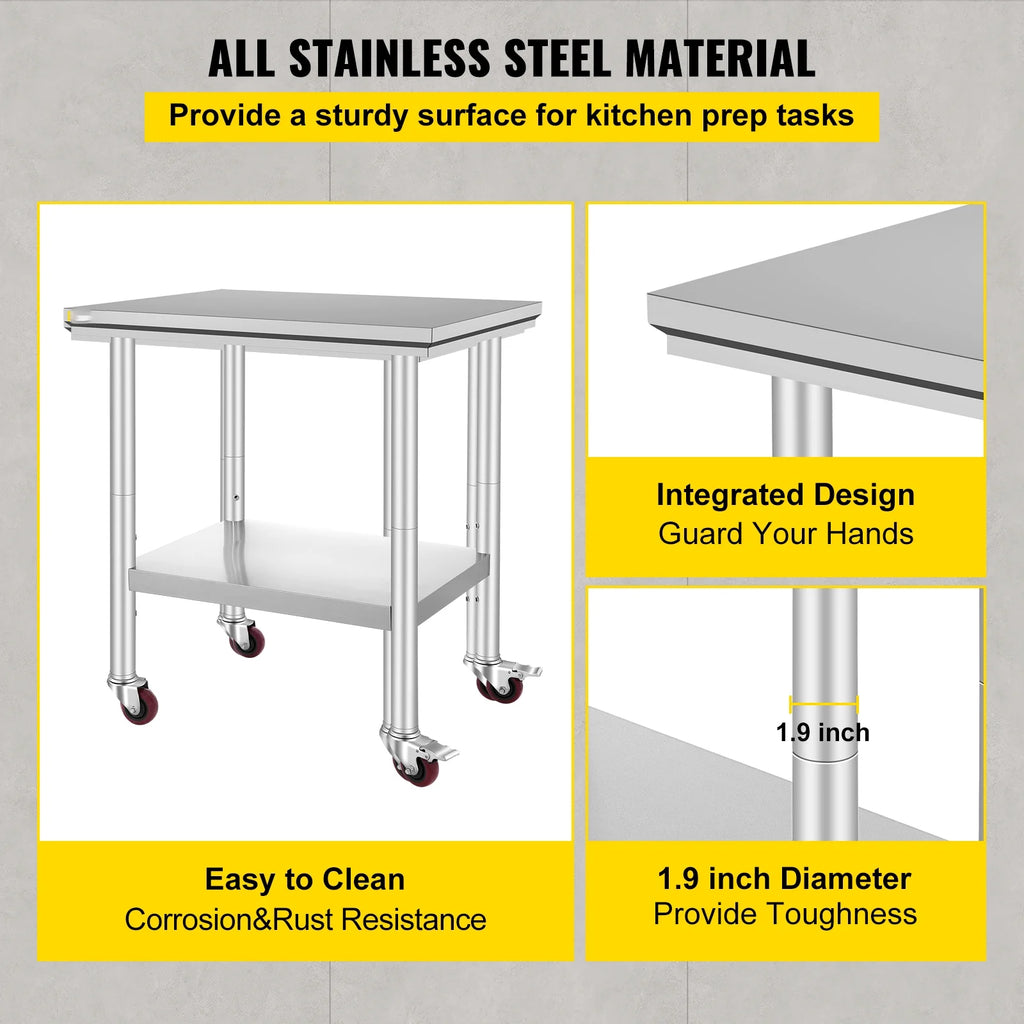 Stainless Steel Work Table with Wheels I4748