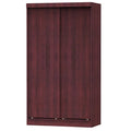 Modern Wood Double Sliding Door Wardrobe in Mahogany W131375