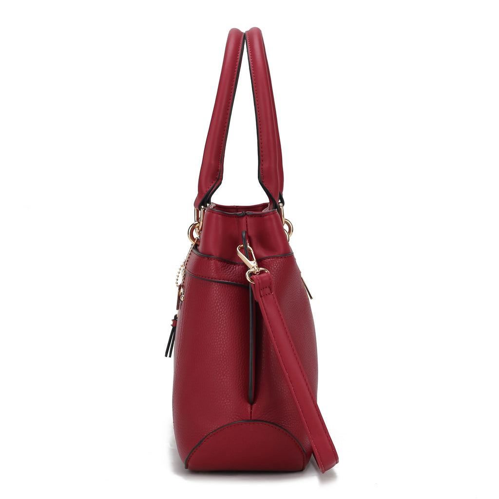 Red Vegan Leather Tote Bag & Wallet L824