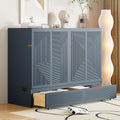 Full Size Murphy Bed with Drawer and Charging Station, Gray I7365