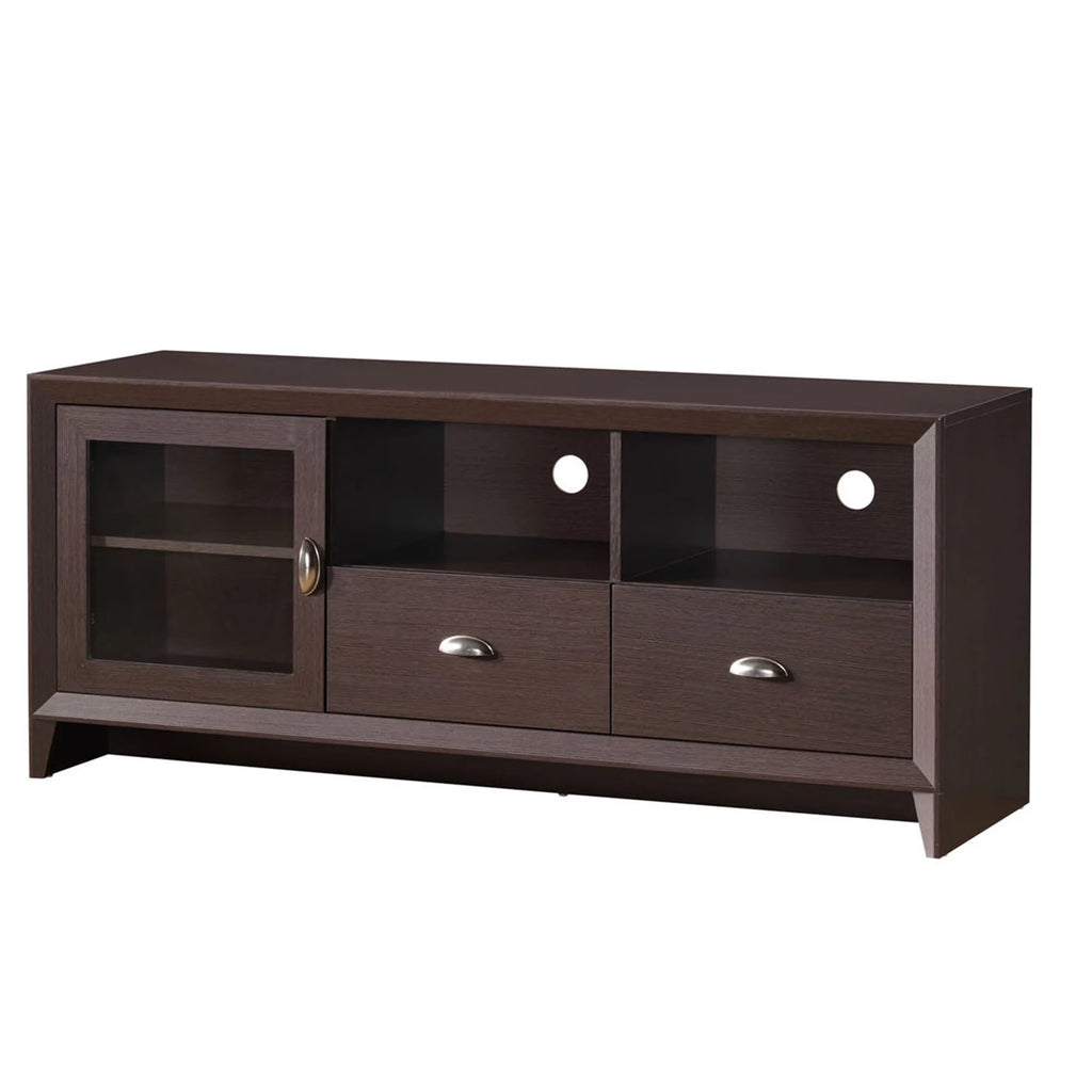 55" Modern TV Stand with Storage, Wenge Brown S8863