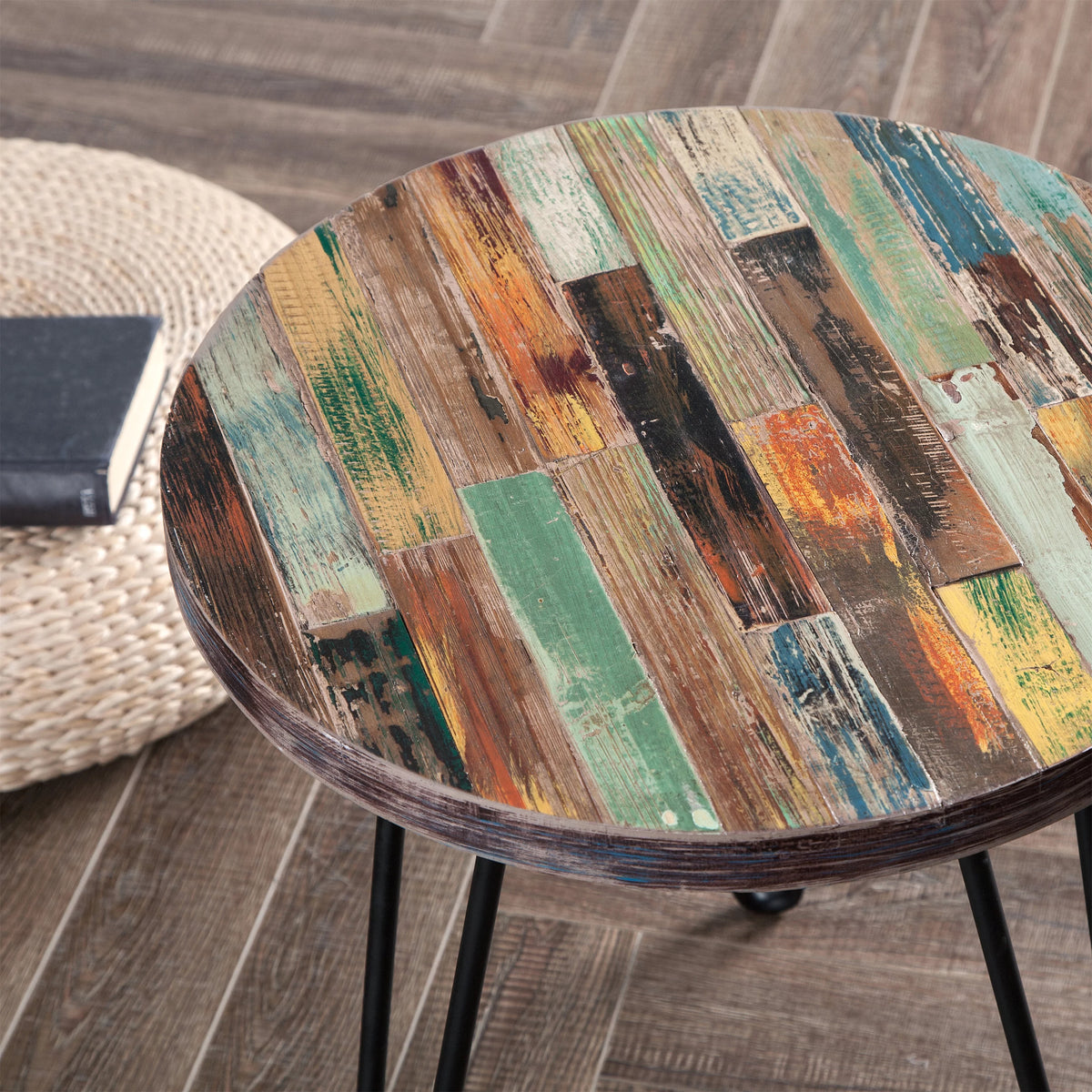Reclaimed Wood End Table E778167
