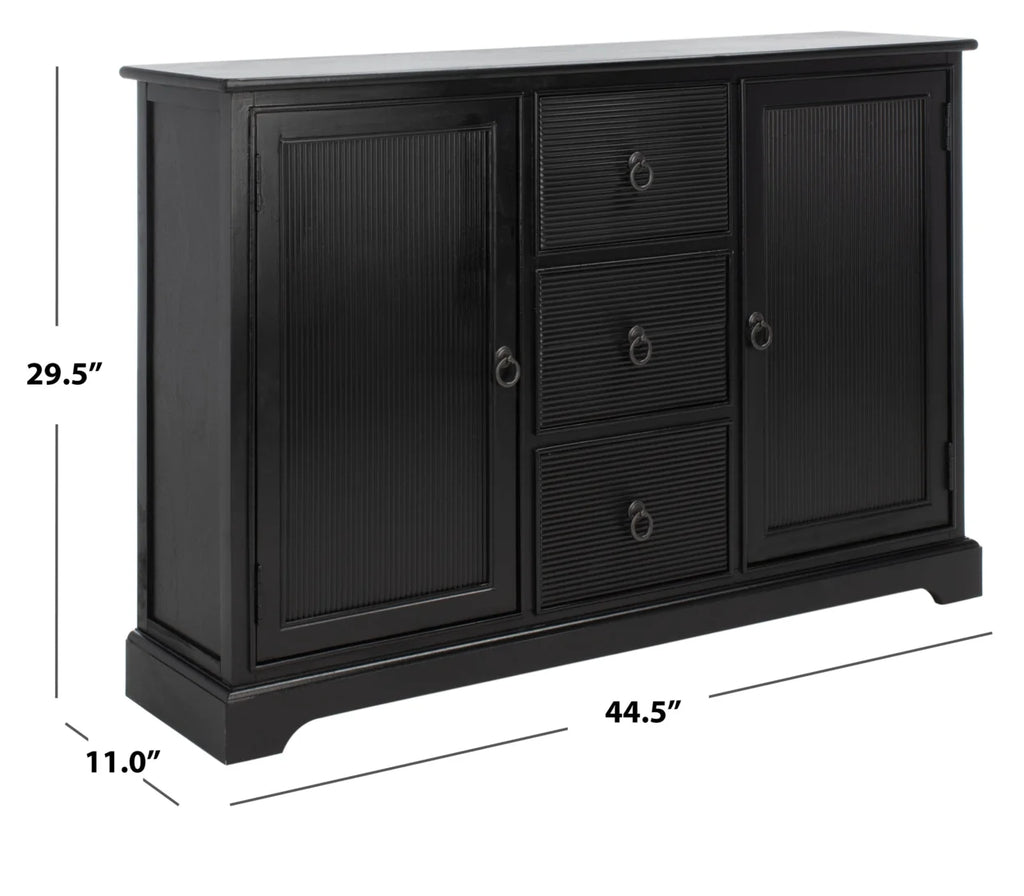 Black Wood Console Table with Drawer B38379
