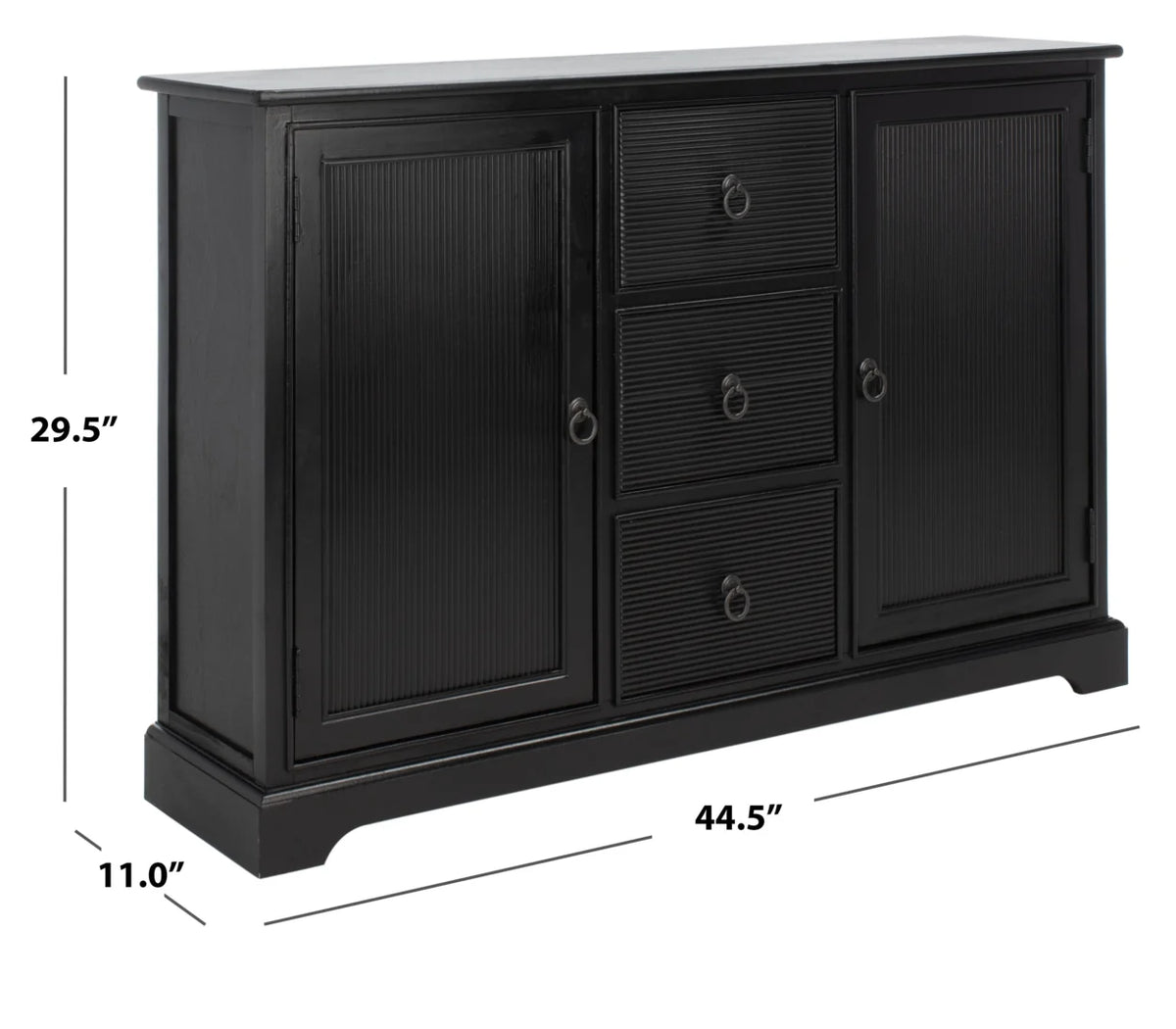 Black Wood Console Table with Drawer B38379