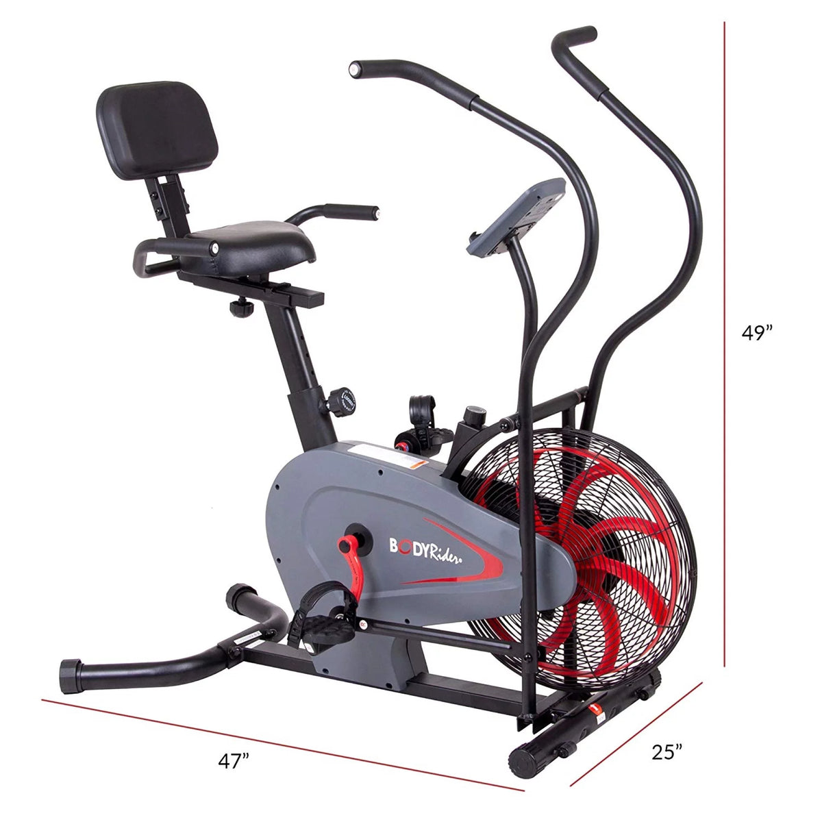 Upright Fan Bike Manual Resistance Heart Rate Monitor C48366