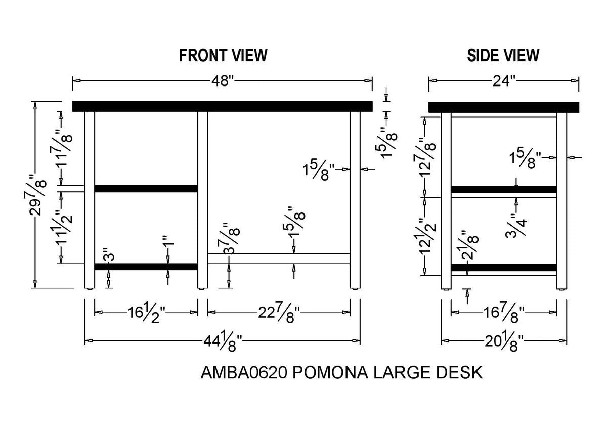 Metal and Solid Wood Desk with 2 Shelves T56983