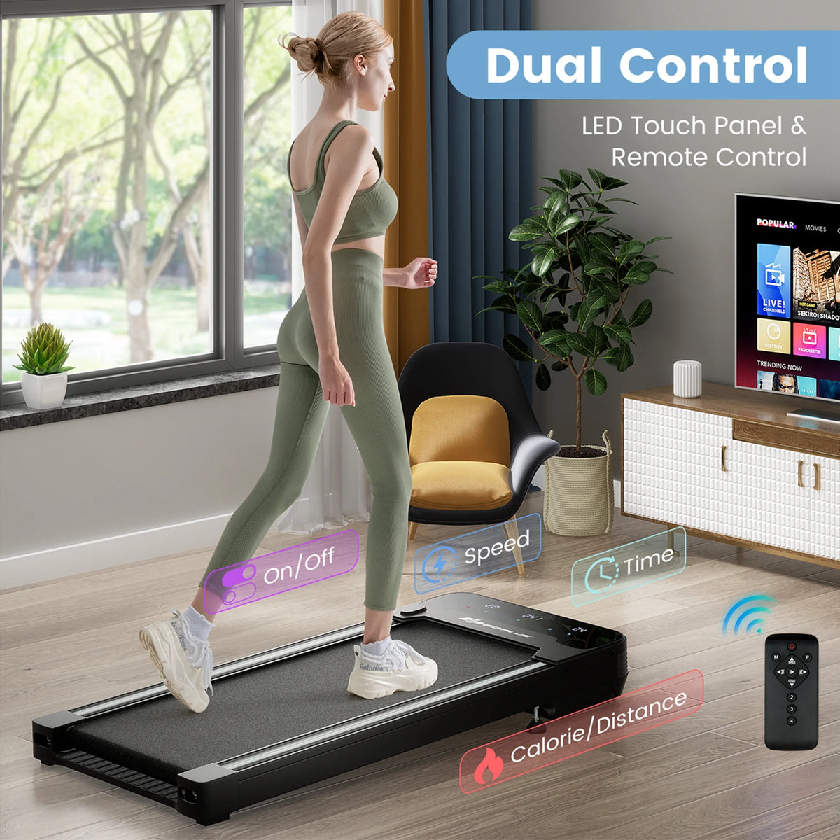 1HP Under-Desk Walking Treadmill D58545