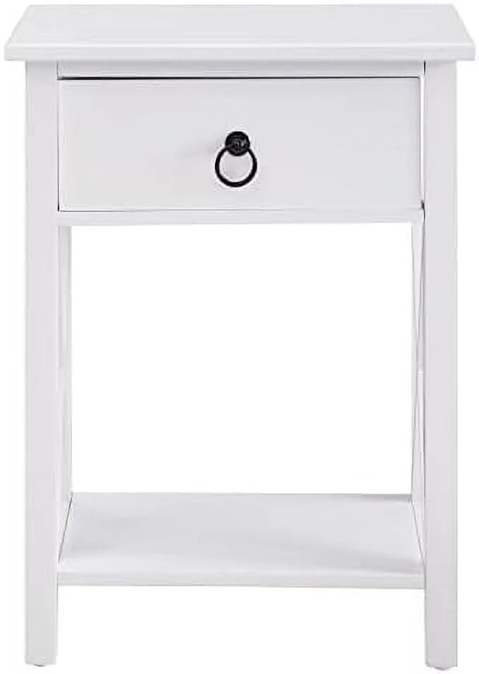 White Wood Nightstand Set of 2 O614951
