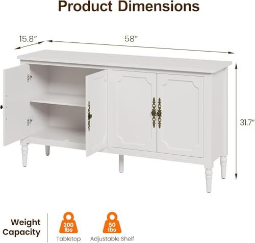 Black 4 Door Wood Console Cabinet U25667
