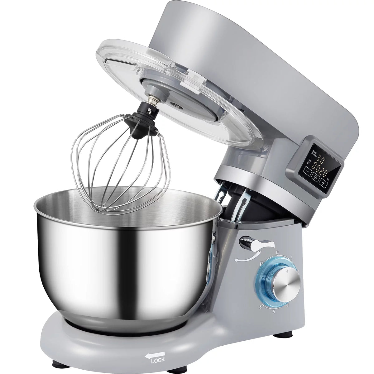 660 W 6-Speed Tilt-Head Stand Mixer with 5.8 Qt Stainless Steel Bowl, Gray T31135