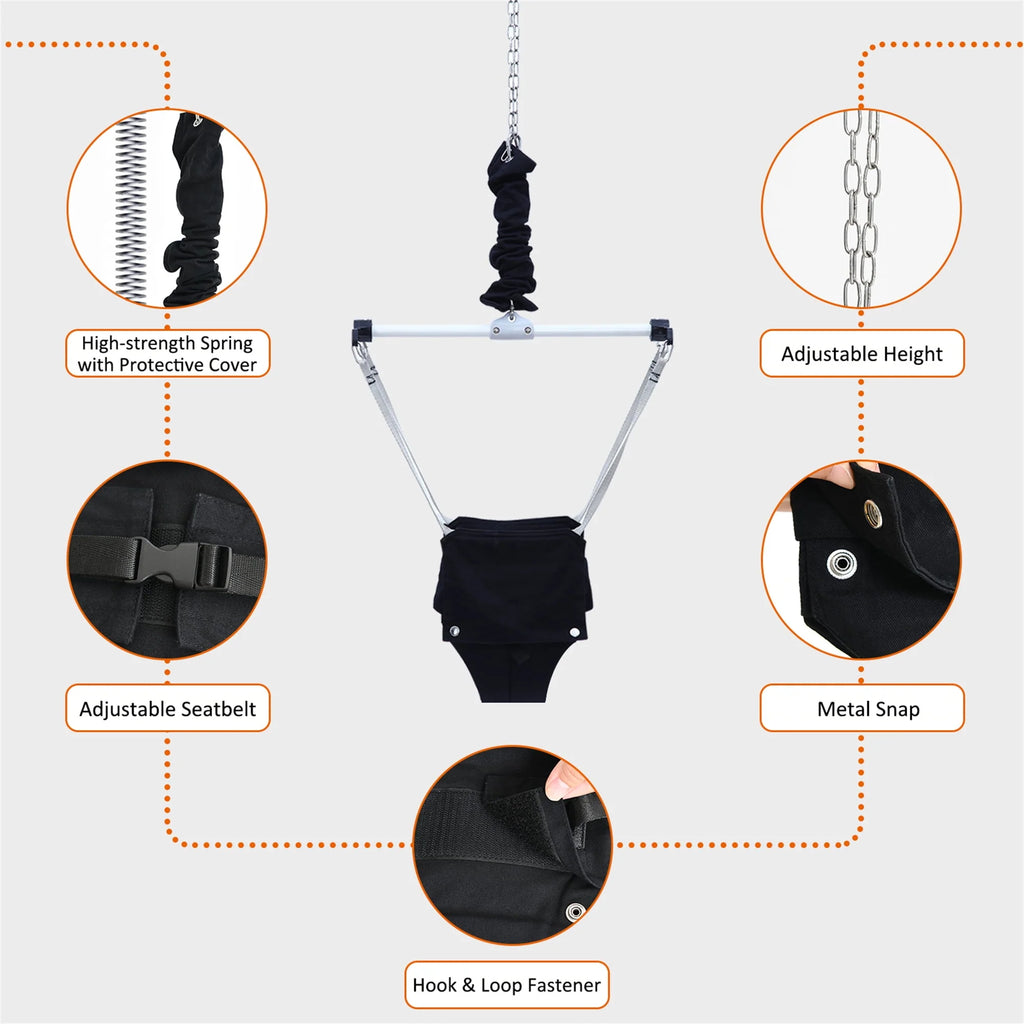 2 in 1 Toddler Metal Swing Set and Baby Jumper with Stand O8800