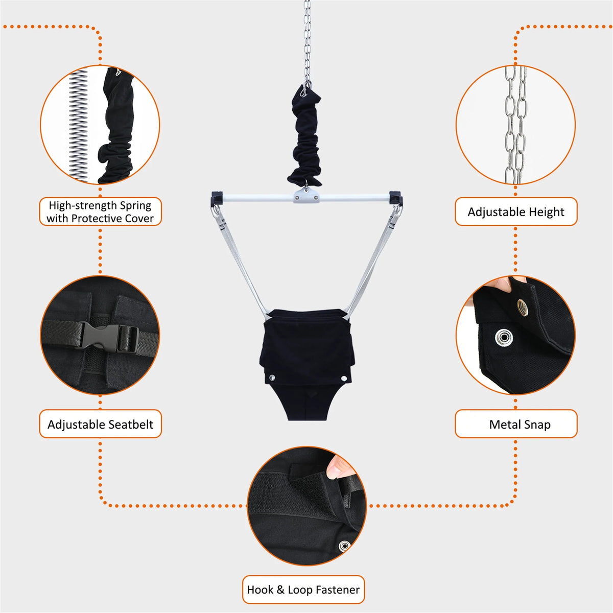 2 in 1 Toddler Metal Swing Set and Baby Jumper with Stand O8800